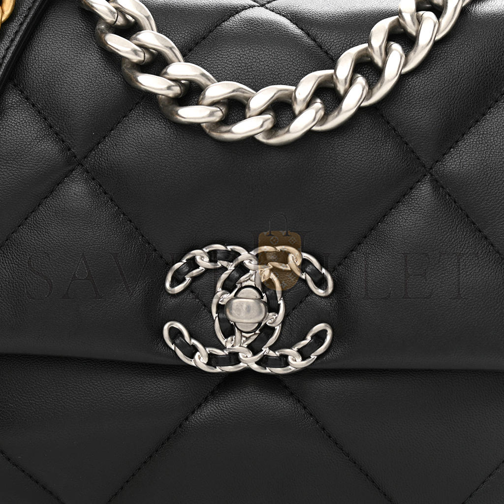 Ch*el master lambskin quilted 19 flap black (30*20*10cm)